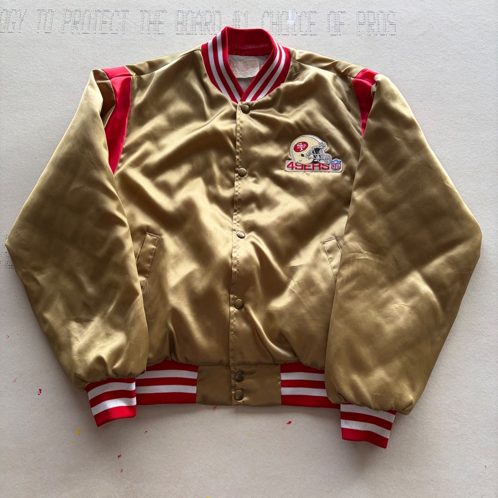 Vintage 80s San Francisco 49ers Satin Bomber Jacket - Picture 2 of 5